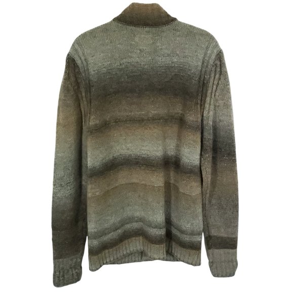 Lucky Brand Cardigan Wool Sweater Men's Medium Gray Brown Button Up Knit Coat - Picture 2 of 12